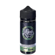 A 100ml bottle of Jungle Fever Ruthless e-liquid with a black label and green branding text, indicating nicotine-free and 70/30 VG/PG ratio.